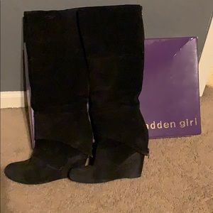 Madden girl covered wedge tall boot